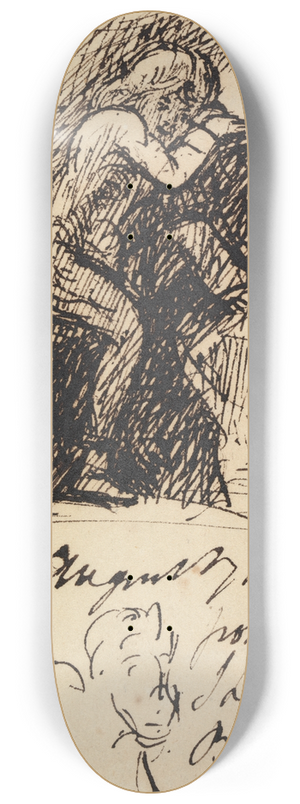 Benjamin Robert Haydon - Study of a figure Sitting 8.25 inch art skate deck