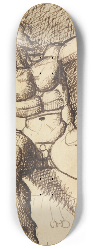 Benjamin Robert Haydon - Study of a Seated Male Nude 8.25 inch art skate deck
