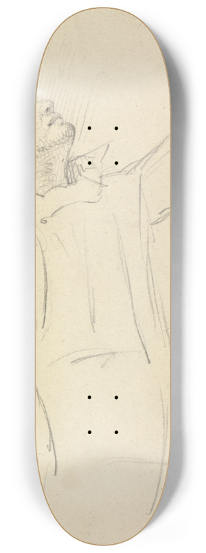 Benjamin Robert Haydon - Study of a Seated Man. 8.25 inch art skate deck