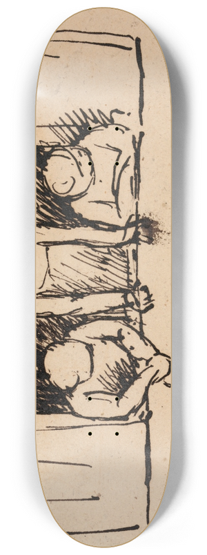Benjamin Robert Haydon - Study of Three Figures, Leaning on a Windowsill 8.25 inch art skate deck
