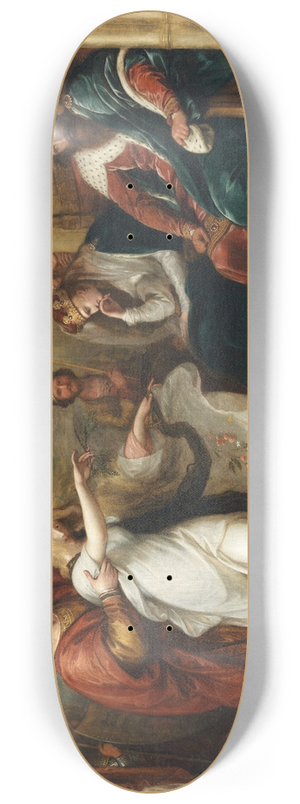 Benjamin West - Hamlet; Act IV, Scene V (Ophelia Before the King and Queen) 8.25 inch art skate deck