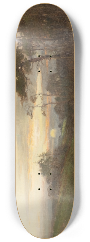 Benjamin Williams Leader - Stream by the pine forest at sunset 8.25 inch art skate deck
