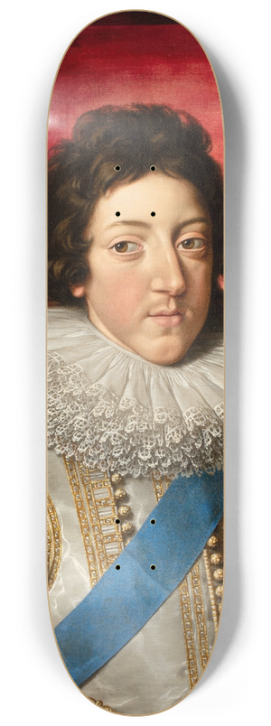 Frans Pourbus The Younger - Louis XIII, King of France (1601-1643), with the Sash and Badge of the Order of Saint Esprit 8.25 inch art skate deck Frans Pourbus The Younger - Louis XIII, King of France (1601-1643), with the Sash and Badge of the Order of Saint Esprit 8.25 inch art skate deck