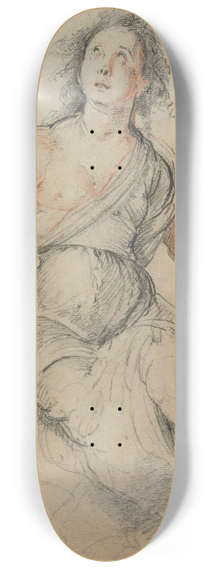 Bernardo Strozzi - Allegorical Figure 8.25 inch art skate deck