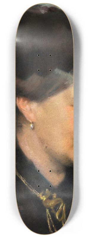 Frans Schwartz - Portrait of Mrs. V. Heise, born Hage (1838-1912) 8.25 inch art skate deck