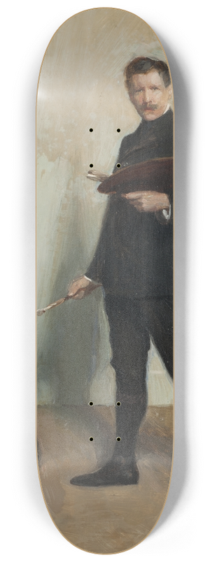 Bernhard sterman - Self-portrait with dog 8.25 inch art skate deck