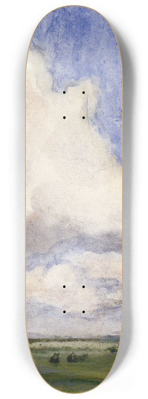 Frans Smissaert - Hoge wolkenlucht boven weilanden 8.25 inch art skate deck