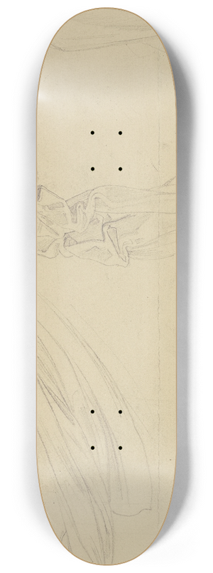 Bernhard von Neher the younger - Study of garments 8.25 inch art skate deck