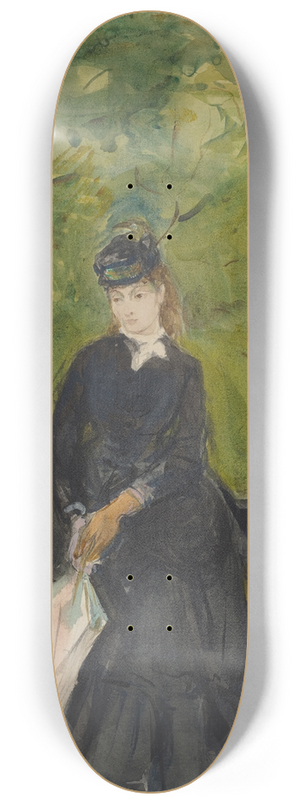 Berthe Morisot - The Artists Sister Edma Seated In A Park 8.25 inch art skate deck