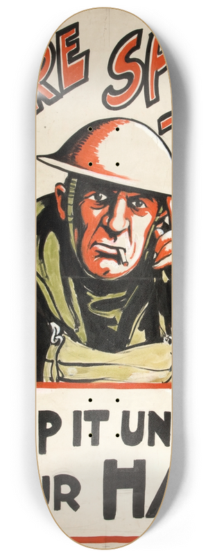 Bert Thomas - `Ware spies! Keep it under your hat 8.25 inch art skate deck