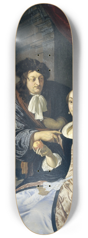 Frans van Mieris the Elder - A Man and a Woman 8.25 inch art skate deck Frans van Mieris the Elder - A Man and a Woman 8.25 inch art skate deck
