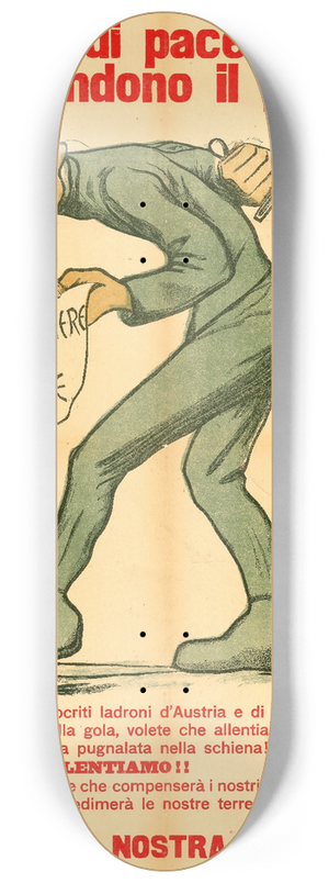 Borelli - Parlano di pace e nasconde il pugnale! (They talk about peace and conceal the dagger!) 8.25 inch art skate deck