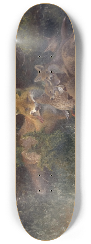 Bruno Liljefors - Fox with Cubs 8.25 inch art skate deck