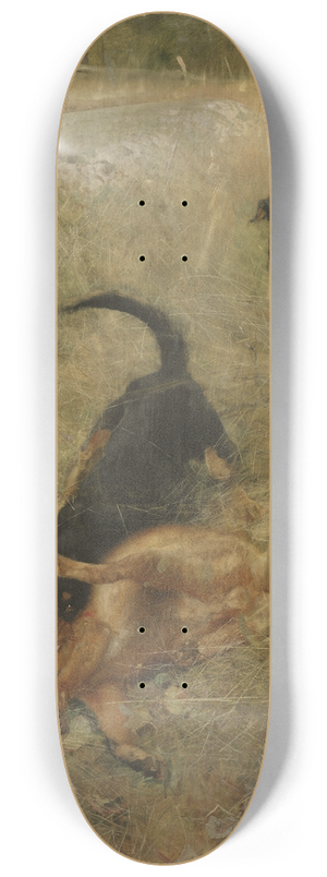 Bruno Liljefors - Swedish Foxhound and Fox 8.25 inch art skate deck