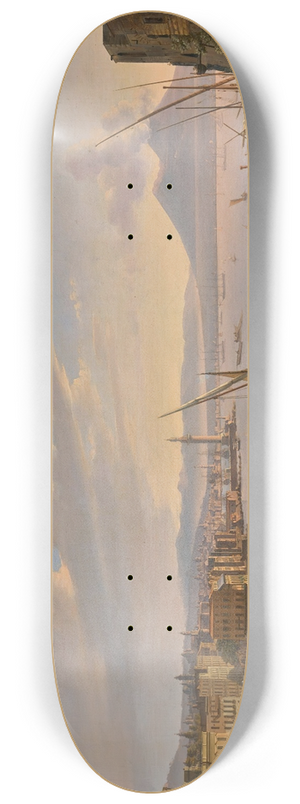 Frans Vervloet - View Of Naples With The Lighthouse, Vesuvius Beyond 8.25 inch art skate deck Frans Vervloet - View Of Naples With The Lighthouse, Vesuvius Beyond 8.25 inch art skate deck