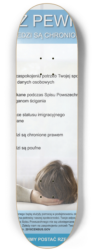 Bureau of the Census - Polish Confidentiality Poster 8.25 inch art skate deck