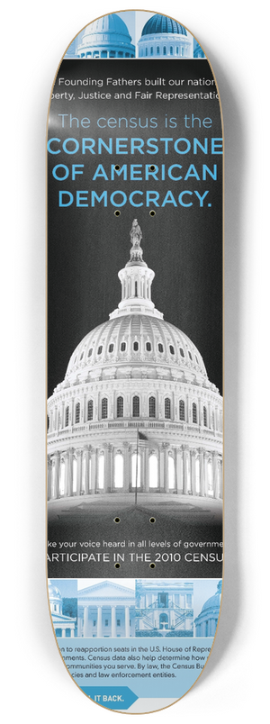 Bureau of the Census - Political Representation Poster 8.25 inch art skate deck