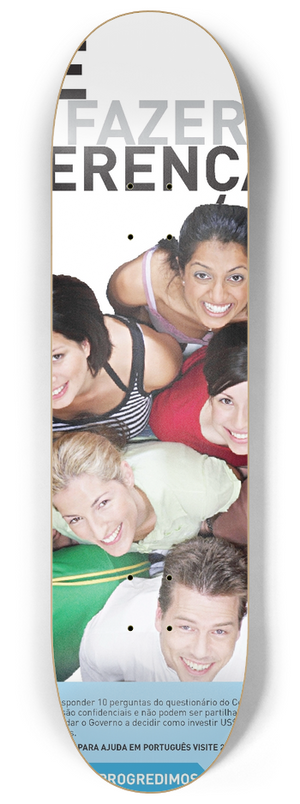 Bureau of the Census - Portuguese Action Poster 8.25 inch art skate deck