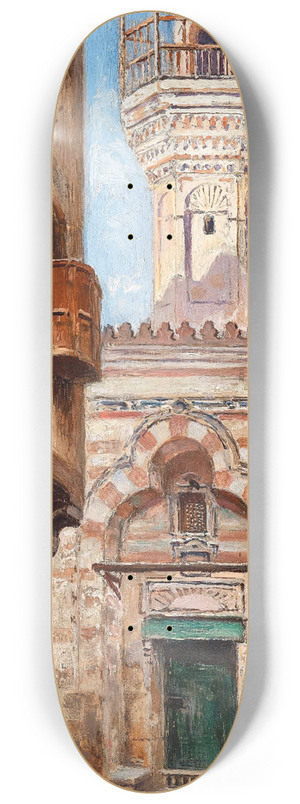 Frans Wilhelm Odelmark - Cairo, a street scene at Khan Al Khalili bazaar 8.25 inch art skate deck