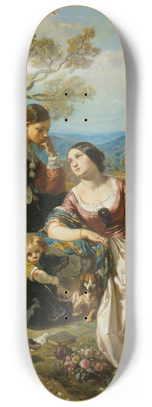 Camille-Joseph-Etienne Roqueplan - A Sentimental Conversation 8.25 inch art skate deck