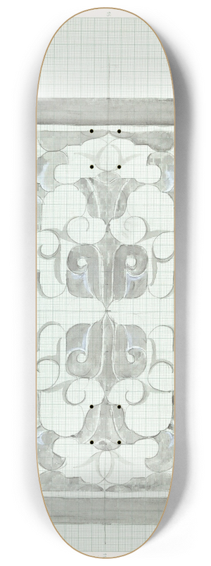 Carel Adolph Lion Cachet - Decoratieontwerp in grijs en wit 8.25 inch art skate deck