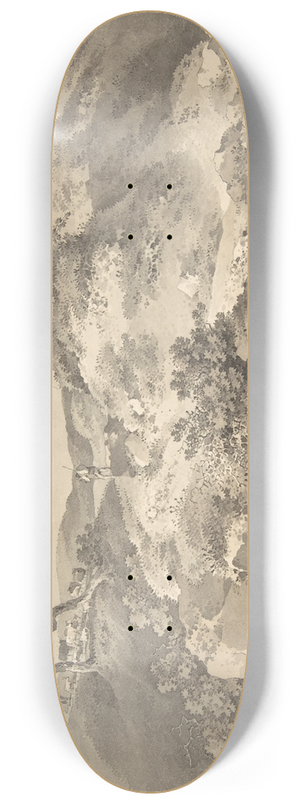 Carl August Richter - Landscape in Saxony 8.25 inch art skate deck