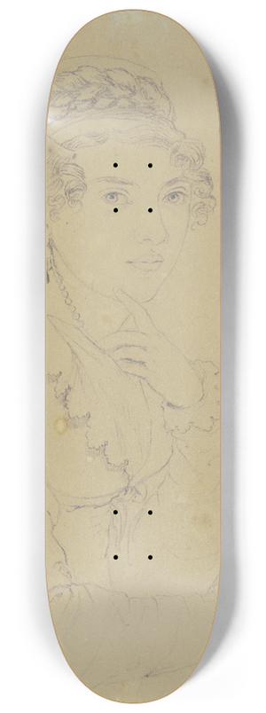 Carl Barth - Halbfigur einer jungen Frau mit aufgesttztem linkem Arm 8.25 inch art skate deck