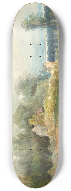 Carl Blechen - Teich mit Wald und Husern 8.25 inch art skate deck