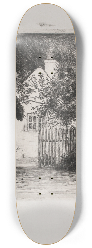 Carl Bloch - The two houses and the fruit tree 8.25 inch art skate deck