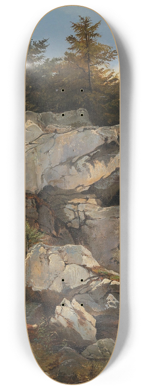 Carl Borromus Andreas Ruthart - Burde Fuchs mit Beute in felsiger Landschaft 8.25 inch art skate deck