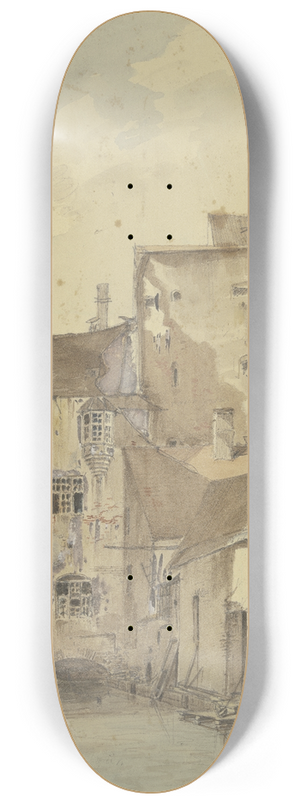 Carl Friedrich Heinrich Werner - Die Roschwemme am Viktualienmarkt in Mnchen 8.25 inch art skate deck