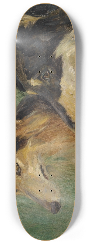 Carl Friedrich Kapstein - Portrait zweier Borzoj-Hunde 8.25 inch art skate deck