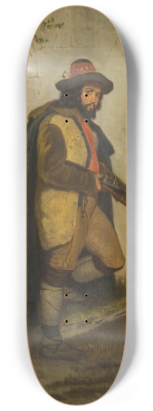 Carl Goebel the younger - A Man with a Rifle 8.25 inch art skate deck