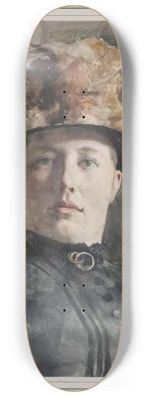 Carl Hedelin - Mjligen Wilhelmina (Mina) Carlson (1857-1943) 8.25 inch art skate deck