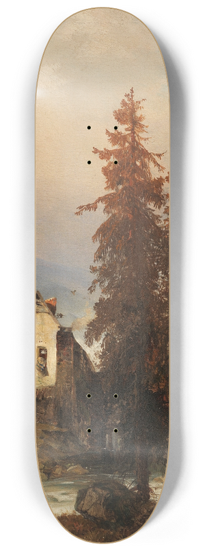 Carl Hilgers - Mhle im Gebirgstal 8.25 inch art skate deck