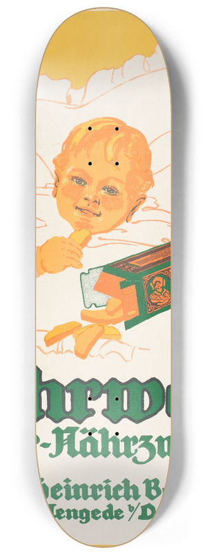Carl Kunze - Nhrwohl, Kinder-Nhrzwieback, Heinrich Barnefski 8.25 inch art skate deck