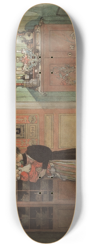 Carl Larsson - Between Christmas and New Year 8.25 inch art skate deck