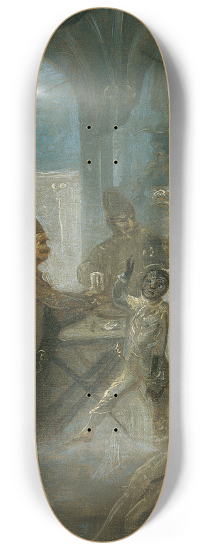Franz Anton Maulbertsch - Theaterszene (Soldaten spielende Kinder) 8.25 inch art skate deck