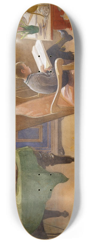 Carl Larsson - Esbjrn at the Study Corner 8.25 inch art skate deck