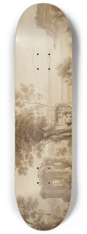 Carl Ludwig Frommel - Blick auf den Vesuv und das Kastell von Bajae. 8.25 inch art skate deck