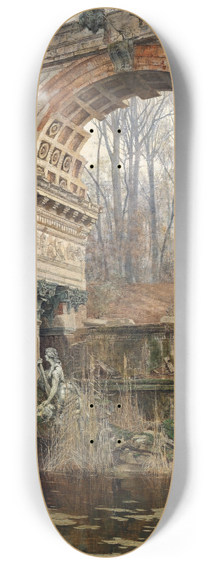 Carl Moll - The Roman ruin in Schnbrunn 8.25 inch art skate deck