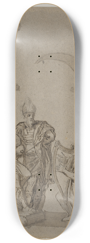 Carlo Caliari - David plays the harp for King Saul 8.25 inch art skate deck