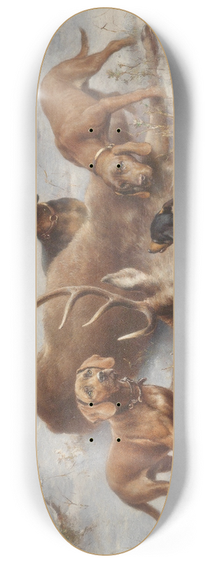 Carl Reichert - Schweihunde mit erlegtem Hirsch 8.25 inch art skate deck