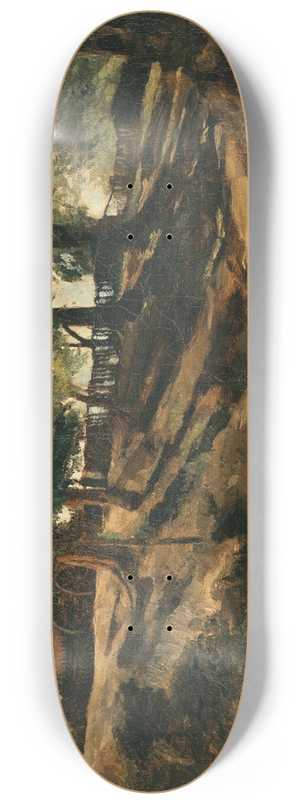 Carl Schuch - A Farmstead on a Country Road 8.25 inch art skate deck