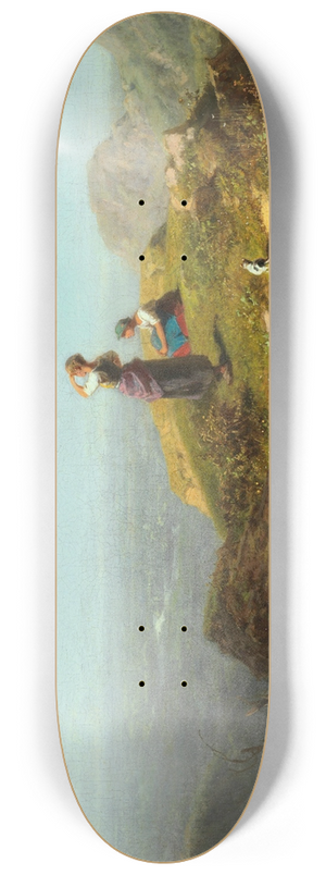 Carl Spitzweg - Blick ins Tal (Zwei Mdchen auf einer Alpe) 8.25 inch art skate deck