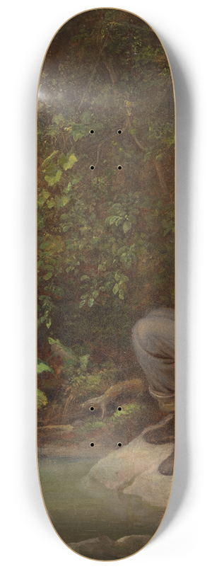 Carl Spitzweg - Der Angler am Waldbach 8.25 inch art skate deck