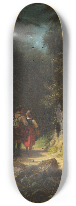 Carl Spitzweg - Jger mit Mdchen (Der verliebte Jger) 8.25 inch art skate deck