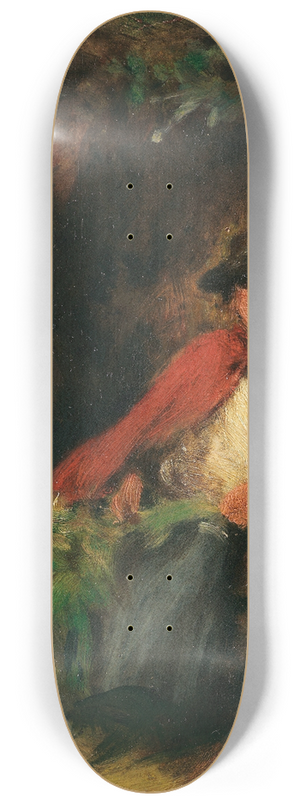 Carl Spitzweg - Sitzendes Mdchen mit rotem Umhang, einen Hasen vor sich 8.25 inch art skate deck