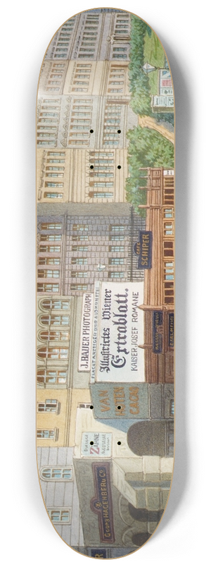 Franz Gerasch - Das Schottentor und die Mlkerbastei in Wien 8.25 inch art skate deck