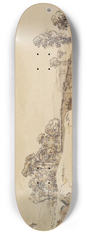 Caspar David Friedrich - Landscape with bridge 8.25 inch art skate deck